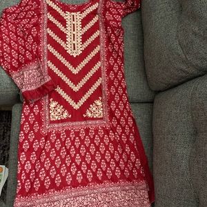 Pakistani 3 piece red outfit